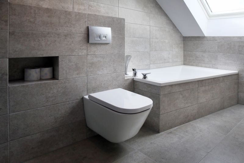 Contemporary Bathroom with Wall-Mounted Toilet